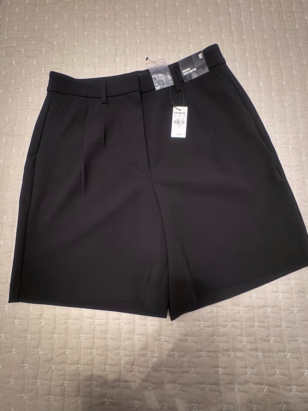 Express Black Tailored Women's Shorts with Pleats